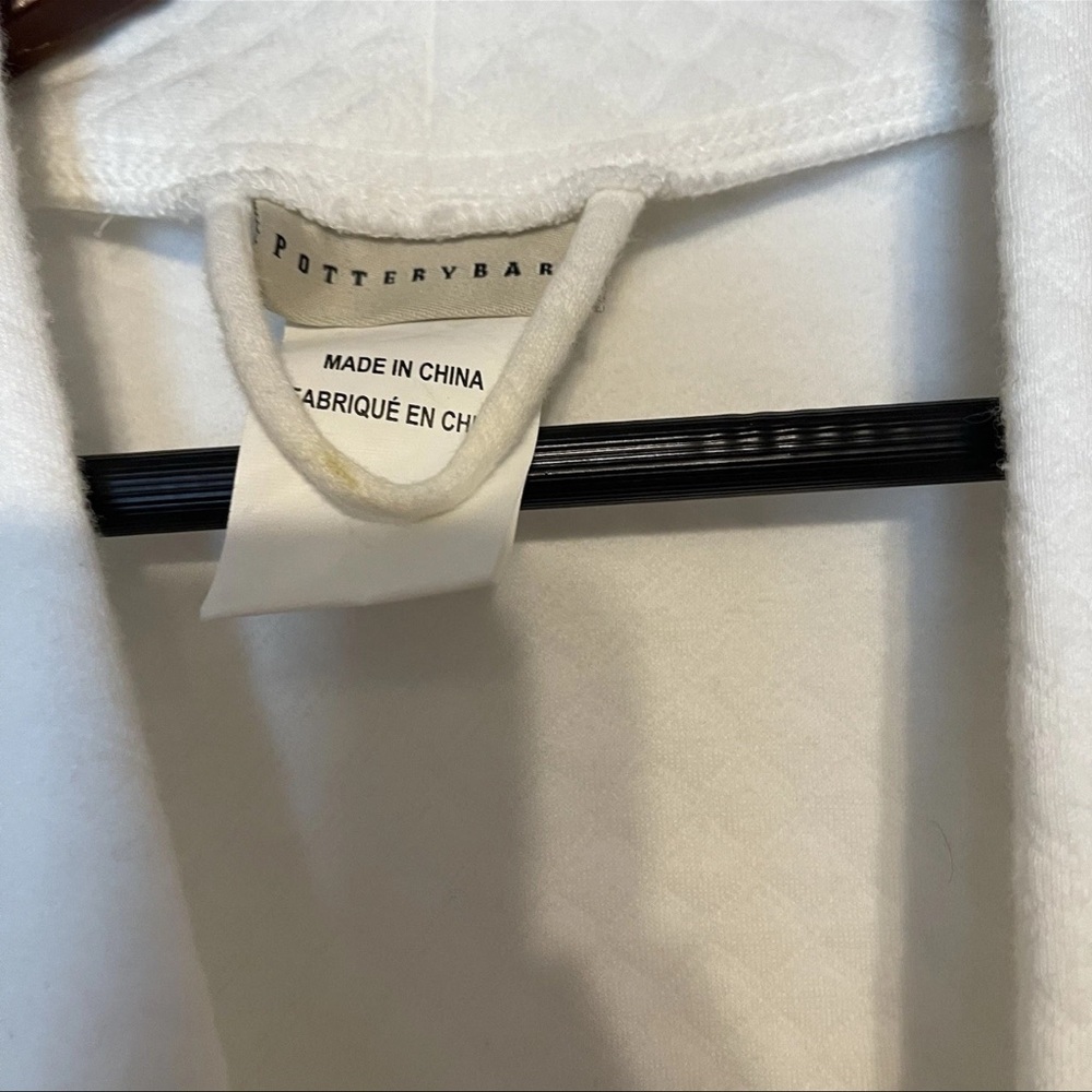 Pottery Barn White Waffle Knit Cotton Robe Monogrammed “K” Size M/L - Picture 3 of 7